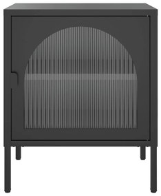 vidaXL Κομοδίνα 2 τεμ. Μαύρα 50 x 35 x 60 εκ. από Ατσάλι και Γυαλί