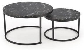 JAVA set of 2 c. tables, black marble / black DIOMMI-60-29300