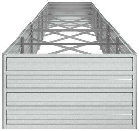 vidaXL Ζαρντινιέρα Υπερυψωμένη Ασημί 480x80x45 εκ. Γαλβανισμ. Χάλυβας