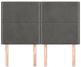 vidaXL Κεφαλάρια Κρεβατιού 4 τεμ. Σκ. Γκρι 72x5x78/88 εκ. Βελούδινα