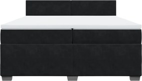 vidaXL Κρεβάτι Boxspring με Στρώμα Μαύρο 200x200 εκ. Βελούδινο