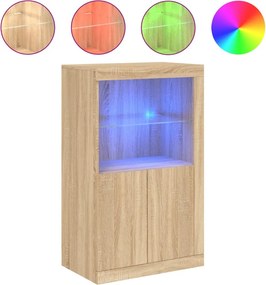 vidaXL Nτουλάπι Βοηθητικό με Φώτα LED Sonoma Δρυς Επεξεργασμένο Ξύλο