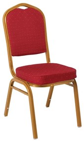 HILTON Καρέκλα Μέταλλο Βαφή Gold, Ύφασμα Κόκκινο 44x55x93cm ΕΜ513