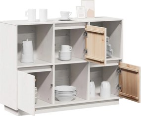 vidaXL Ντουλάπι Λευκό 110,5 x 35 x 80 εκ. από Μασίφ Ξύλο Πεύκου