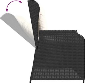 vidaXL Παγκάκι κήπου Μαύρο συνθετικό ρατάν