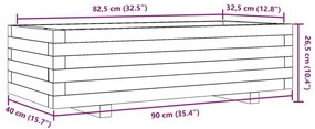 Ζαρντινιέρα Κήπου Λευκή 90x40x26,5 εκ. από Μασίφ Ξύλο Πεύκου - Λευκό