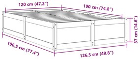 Σκελετός Κρεβ. Χωρίς Στρώμα Καφέ Κεριού 120x190 εκ Μασίφ Πεύκο - Καφέ