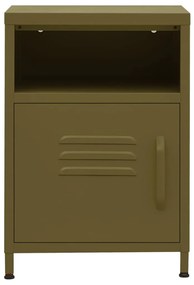 vidaXL Κομοδίνα 2 τεμ. Πράσινο Ελιάς 35 x 35 x 51 εκ. Ατσάλινα