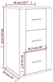 Ντουλάπι Καφέ Δρυς 40 x 33 x 70 εκ. από Επεξεργασμένο Ξύλο - Καφέ