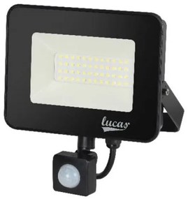 Προβολέας LED 20W IP65 6500K Ανιχνευτής Κίνησης Μαύρο 1120N Lucas 1120N Μαύρο
