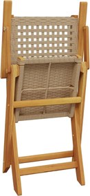 vidaXL Σετ Τραπεζαρίας Κήπου 7 τεμ. Μπεζ από Συνθ. Ρατάν/Μασίφ Ξύλο