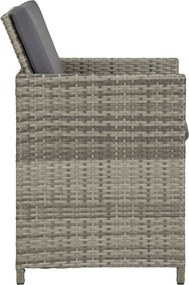 vidaXL Πολυθρόνες Εξωτερικού Χώρου 2 τεμ. Γκρι Συνθ.Ρατάν με Μαξιλάρια