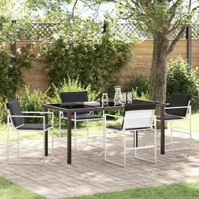 vidaXL Σέτ φαγητού για κήπο 5 pcs Λευκό 160 x 80 x 73 εκ