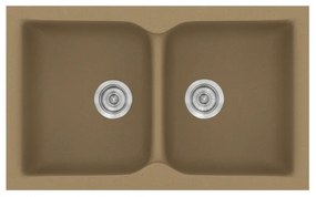 Sanitec Classic 336 Metallic Coffee Ένθετος Νεροχύτης 90cm