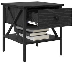 vidaXL κομοδίνο  Μαύρη δρυς 40x42x45 εκ Επεξεργασμένο ξύλο
