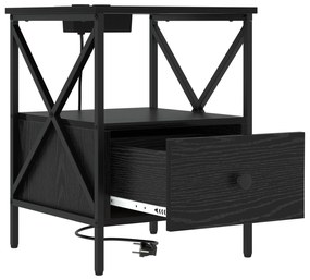 vidaXL Κομοδίνο Μαύρη δρυς 41.5 x 40.5 x 55 εκ. Επεξεργασμένο ξύλο