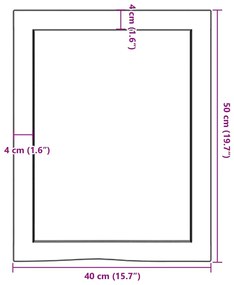 Ράφι Τοίχου 40x50x(2-4) εκ. από Ακατέργαστο Μασίφ Ξύλο Δρυός 363513