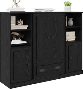 vidaXL Highboard με συρτάρι 3 pcs Μαύρη Οξυά Επεξεργασμένο ξύλο