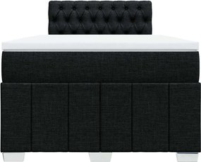 vidaXL Κρεβάτι Boxspring με Στρώμα Μαύρο 120x200 εκ. Υφασμάτινο