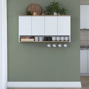 Ντουλάπι Τοίχου Καρυδί / Λευκό FAFRAR 120x27.5x61.8