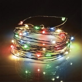 Fos Me Σύρμα Με 100 LED Πολύχρωμα IP44 Με Τροφοδοτικό &amp; Controller 10m 27-00219