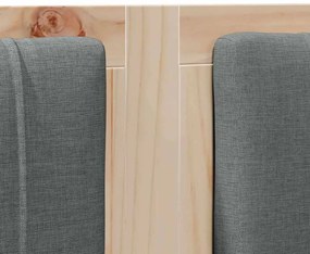 vidaXL Ταπετσαρισμένο κεφαλάρι Καφέ 135 cm Στερεά ξυλεία πεύκου