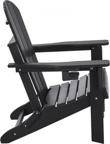 VEVOR Adirondack Chair Plastic Set of 2 All-Weather Folding Fire Pit Black