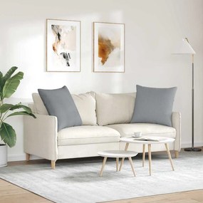 vidaXL Μαξιλάρι Καναπέ 2 pcs Ανοιχτό γκρι 80 x 80 cm ύφασμα