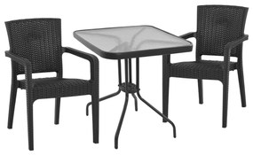 Intrahome ΣΕΤ ΤΡΑΠΕΖΑΡΙΑΣ 3ΤΜΧ ΤΡΑΠΕΖΙ 70Χ70 & ΠΟΛΥΘΡΟΝΑ ΑΛΟΥΜΙΝΙΟΥ NELSPRUICASABLANCALTCASABLANCAI ΓΚΡΙ intraho-0007544