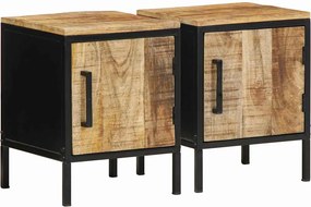 vidaXL Κομοδίνο 2 pcs Καφέ και Μαύρο 30 x 30 x 40 cm