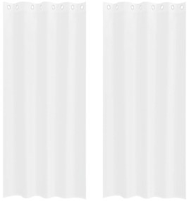 vidaXL Κουρτίνες με κουρτίνες 2 pcs Λευκό 140 x 225 cm Πολυεστέρας
