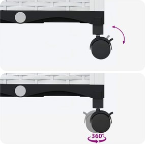 vidaXL Κήπος Γλαστράκι με Ροδάκια Λευκό 80 x 40 x 33 cm PP