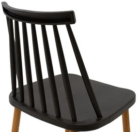 Σκαμπό μπαρ Aurora PP μαύρο-φυσικό πόδι 42x49x109εκ 2αδα 43x49x107 εκ.