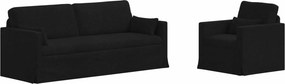 vidaXL Σετ Καναπέ 2 pcs Μαύρο 198 x 78 x 80 εκ ύφασμα