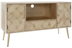 Τηλεόραση DKD Home Decor 118 x 40 x 65 cm Μέταλλο Ανοιχτό καφέ Ξυλο παουλόβνια Τζίντζερ
