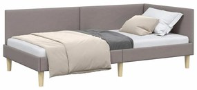 vidaXL Κρεβάτι Γωνίας Άλλο Taupe 90 x 200 cm Ύφασμα και Έργο ξύλου