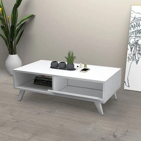 Τραπεζάκι σαλονιού Aster  χρώμα λευκό 120x56x40εκ.