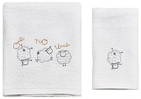 Σετ Πετσέτες 2τμχ Μπεμπέ Βαμβακερές Sheep Γκρι 57595