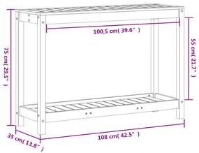 ΤΡΑΠΕΖΙ ΚΗΠΟΥΡΙΚΗΣ ΜΕ ΡΑΦΙ 108X35X75 ΕΚ. ΜΑΣΙΦ ΨΕΥΔΟΤΣΟΥΓΚΑ 832395