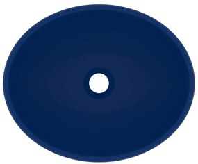 vidaXL Νιπτήρας Πολυτελής Οβάλ Σκούρο Μπλε Ματ 40 x 33 εκ. Κεραμικός