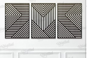 Intra απο ξύλο plywood 3mm-4mm πάχος - Γεωμετρικό Σετ Τέχνης Τοίχου  Δίασταση 40x50 cm INTRAFABR-119674355