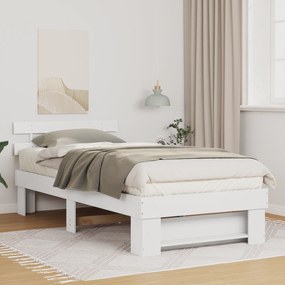 vidaXL Σκελετός Κρεβατιού Λευκό 80 x 200 cm Μασίφ ξύλο πεύκου