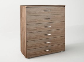 Intrahome Συρταριέρα με 6 συρτάρια σε χρώμα καρυδί 90x45x108 Intrahomesa-00652616