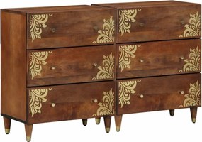vidaXL Πλαϊνό γραφείο 2 τμχ. 60 x 33 x 75 cm Στερεό ξύλο μάνγκο