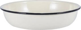 Εμαγιέ μπολ Rosberg R51222OR18, 18x4 εκ., Στρογγυλεμένο χείλος, Λευκό