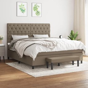 Κρεβάτι Boxspring με Στρώμα Taupe 160x200 εκ. Υφασμάτινο