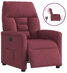 vidaXL Πολυθρόνα Ανακλινόμενη Ηλεκτρική Μπορντό Υφασμάτινη