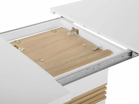 Τραπέζι Berwyn 1041, Άσπρο, Ανοιχτό χρώμα ξύλου, 77x90x160cm, 76 kg, Ινοσανίδες μέσης πυκνότητας | Epipla1.gr