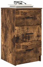 vidaXL Κομοδίνο Καπνιστή δρυς 38 x 38 x 66 εκ Επεξεργασμένο ξύλο