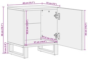 Κομοδίνο 40 x 34 x 46 εκ. από Μασίφ Ξύλο Ακακίας - Καφέ